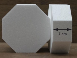 Octagon cake dummies with chamfered egdes of 7 cm high