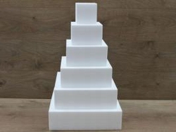 Set vierkante taartdummies van 10 cm hoog