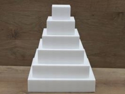 Set vierkante taartdummies van 7 cm hoog