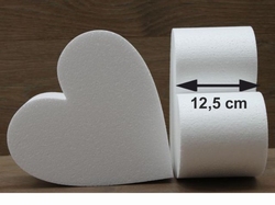 Heart cake dummies with straight edges of 12,5 cm high