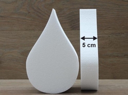 Teardrop cake dummies with straight edges 5 cm high