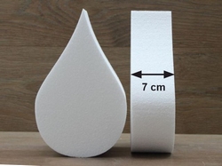 Teardrop cake dummies with straight edges 7 cm high