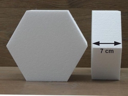 Hexagon cake dummies with chamfered edges of 7 cm high