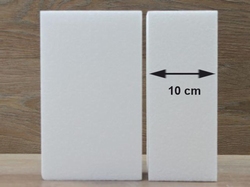 Oblong cake dummies with straight edges of 10 cm high