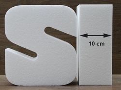 Letter cake dummies with straight edges of 10 cm high