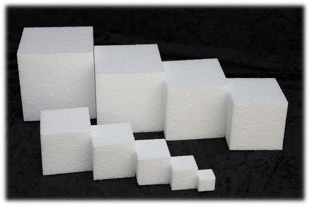 Styropor Cubo de poliestireno de 20 x 20 x 20 cm 1 pieza color blanco para manualidades 20x20x20 cm 