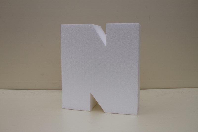 Letter cake dummies with straight edges of 10 cm high