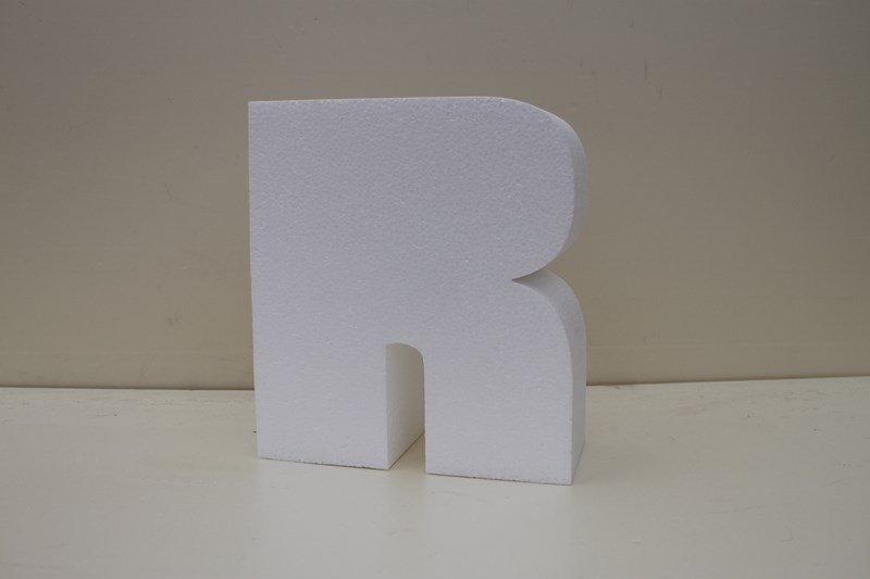 Letter cake dummies with straight edges of 10 cm high