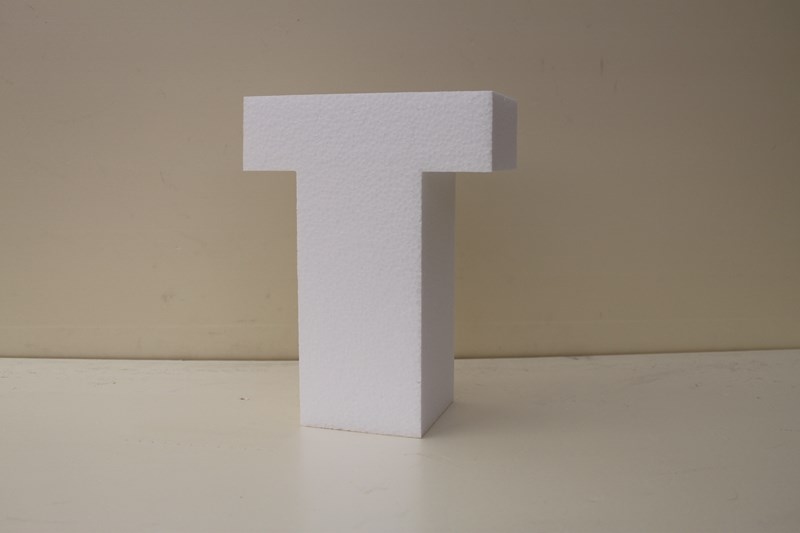 Letter cake dummies with straight edges of 10 cm high