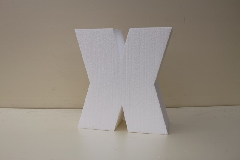 Letter cake dummies with straight edges of 10 cm high