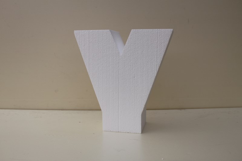 Letter cake dummies with straight edges of 10 cm high