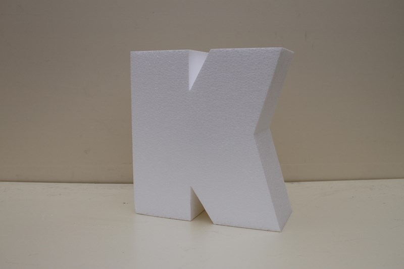 Letter cake dummies with straight edges of 10 cm high