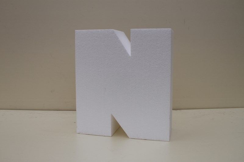 Letter cake dummies with straight edges of 5 cm high