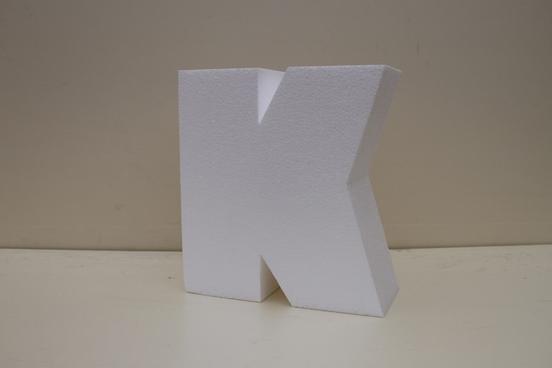 Letter cake dummies with straight edges of 5 cm high