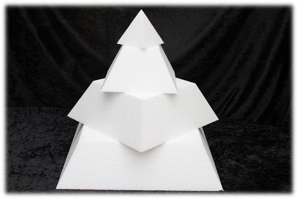 Pyramid cake dummy set with straight edges