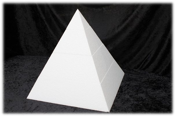 Pyramid cake dummy set with straight edges