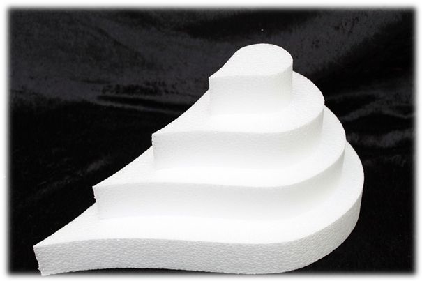 Teardrop cake dummies with straight edges 5 cm high