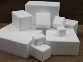 Square cake dummies with chamfered edges